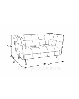 Диван для клієнтів в зону очікування CASTELLO 2 VELVET BL.28 софа для прийому гостей-foto3
