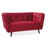 Современный диван для ожидания CASTELLO 2 VELVET BL.59 с ножками венге двухместный для клиентов