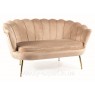 Стильный двухместный диван CAMELLIA 2 VELVET с золотыми ножками Софа велюровая для гостиной