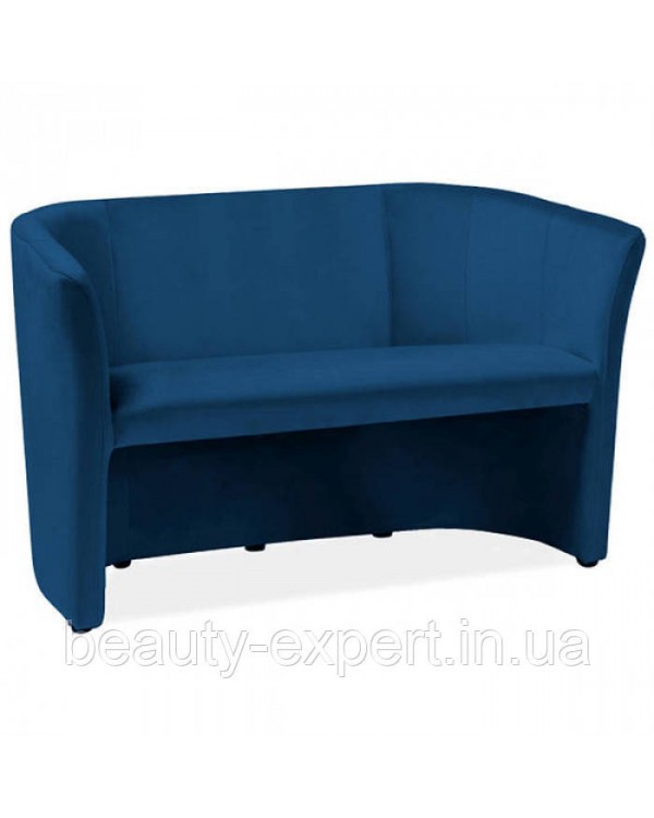 Диван TM-2 VELVET стильна софа в темно-синьому велюрі для зони очікування та офісу Диван TM-2 VELVET стильна софа в темно-синьому велюрі для зони очікування та офісу