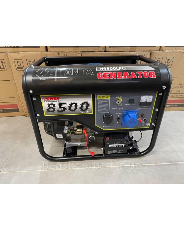 Генератор ДВУХТОПЛИВНИЙ 8-8,5 кВт 1-фазний TANTA H9500LPG: газобензиновий генератор з функцією автозапуску Генератор ДВУХТОПЛИВНИЙ 8-8,5 кВт 1-фазний TANTA H9500LPG: газобензиновий генератор з функцією автозапуску