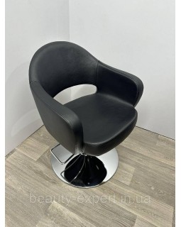 Перукарське крісло гідравлічне для салону краси чорному кольорі Style Black-foto3
