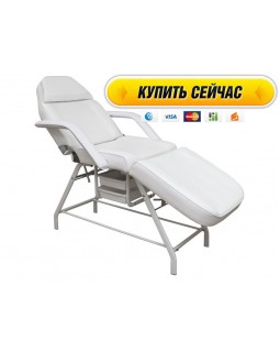 Кушетка косметологическая для наращивания ресниц, для депиляции CH-262(белая) с двумя лотками Кушетка косметологическая для наращивания ресниц, для депиляции CH-262(белая) с двумя лотками