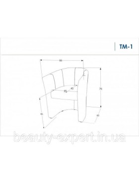 Крісло для клієнтів TM-1 VELVET BL.40 м'яке крісло з круглою спинкою для вітальні кабінету та зони відпочинку-foto2
