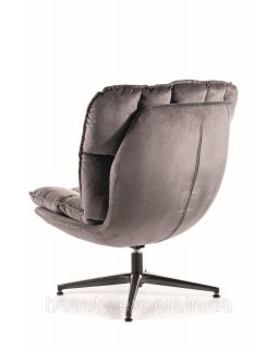 Поворотне крісло VESTA VELVET TAP.218 м'яке сіре крісло для спальні лаунж-зони та кабінету-foto3