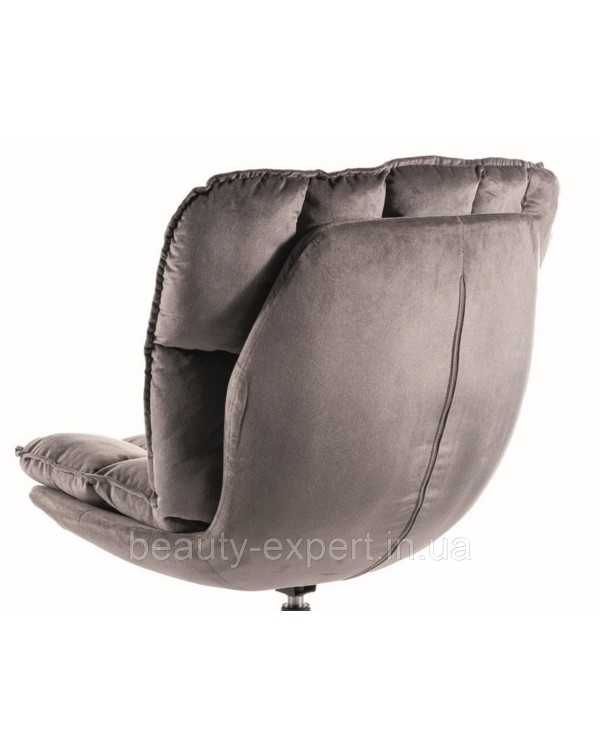 Поворотне крісло VESTA VELVET TAP.218 м'яке сіре крісло для спальні лаунж-зони та кабінету Поворотне крісло VESTA VELVET TAP.218 м'яке сіре крісло для спальні лаунж-зони та кабінету