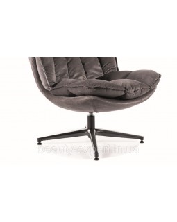 Поворотне крісло VESTA VELVET TAP.218 м'яке сіре крісло для спальні лаунж-зони та кабінету-foto6