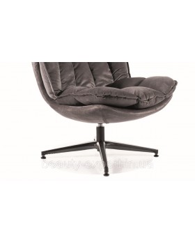 Поворотное кресло VESTA VELVET TAP.218 мягкое серое кресло для спальни лаунж-зоны и кабинета-foto6