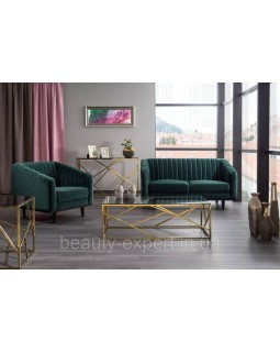 Крісло для клієнтів ASPREY 1 VELVET BL.78 ніжки венге Широке м'яке крісло для зони очікування-foto5