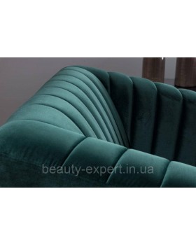 Крісло для клієнтів ASPREY 1 VELVET BL.78 ніжки венге Широке м'яке крісло для зони очікування-foto7