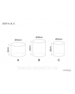 Комплект з 3 пуфів DOTI BREGO в кольорах MIX (беж оливка і світлий беж) різних розмірів-foto6