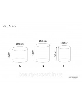 Комплект з 3 пуфів DOTI BREGO в кольорах MIX (беж оливка і світлий беж) різних розмірів-foto6