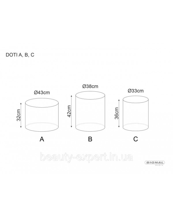 Комплект з 3 пуфів DOTI BREGO в кольорах MIX (беж оливка і світлий беж) різних розмірів Комплект з 3 пуфів DOTI BREGO в кольорах MIX (беж оливка і світлий беж) різних розмірів