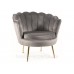 Дизайнерське крісло CAMELLIA 1 VELVET BL.14 із ніжками золотого кольору для вітальні кабінету Дизайнерське крісло CAMELLIA 1 VELVET BL.14 із ніжками золотого кольору для вітальні кабінету