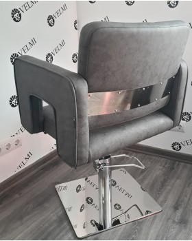 Перукарське крісло для клієнтів перукаря Silver Хром пятилучье+Гідравліка-foto3