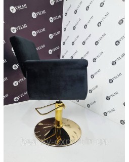 Крісло перукарське на ГІДРАВЛІЦІ Diva Gold VELMI крісла для перукарів на золотому диску-foto5