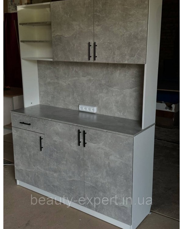 Лабораторія SV201-25 стелаж вітрина для фарб інструментів та косметики з розетками та відкритими полицями