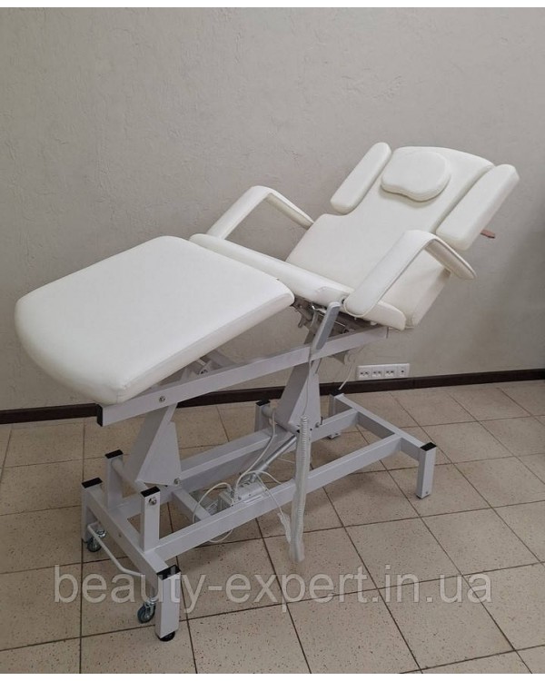 Стаціонарний масажний стіл 8271 White з 2 електромоторами для косметології та реабілітації