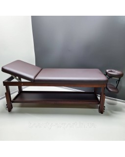 Професійний масажний стіл дерев'яний KP-10 BROWN ST стіл-кушетка для масажу з підголовником Професійний масажний стіл дерев'яний KP-10 BROWN ST стіл-кушетка для масажу з підголовником