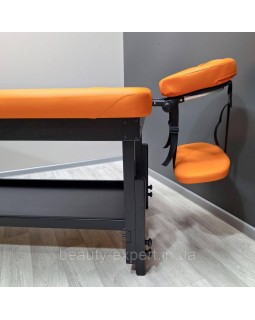 Стаціонарний масажний стіл косметологічна кушетка КР-10+BLACK+Orange _ST-foto3