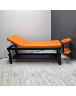 Стаціонарний масажний стіл косметологічна кушетка КР-10+BLACK+Orange _ST-foto2