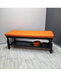 Стаціонарний масажний стіл косметологічна кушетка КР-10+BLACK+Orange _ST-foto6