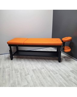 Стаціонарний масажний стіл косметологічна кушетка КР-10+BLACK+Orange _ST-foto8