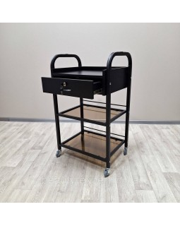 Візок для педикюру на коліщатках із ящиком ST_R-9 black чорний візок для тату столик для майстра вій