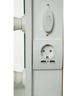 Гримерне дзеркало LED підсвічуванням столик для візажу для макіяжу робоче місце перукаря з розеткою B071USB-foto9
