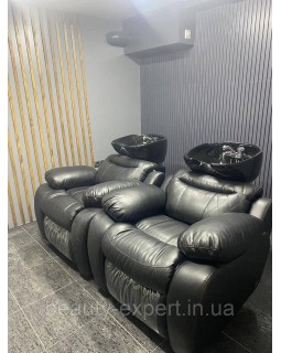 Перукарська Мийка - реклайнер електричне регулювання підніжки Версаль Люкс З "Ромбами"-foto9