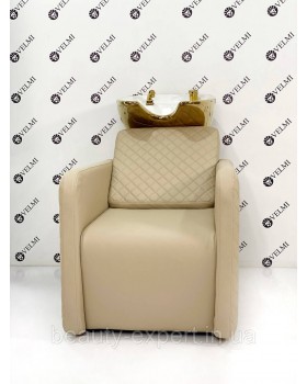 Мойка для парикмахерского зала салона красоты Polo Lux Gold VM2039 в обивке оттенка Sofitel 21-foto2