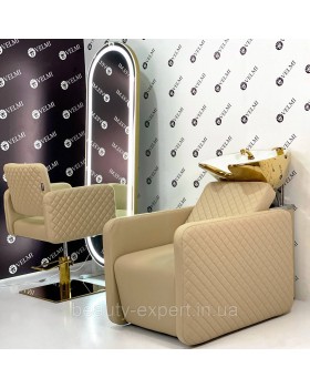 Мойка для парикмахерского зала салона красоты Polo Lux Gold VM2039 в обивке оттенка Sofitel 21-foto5