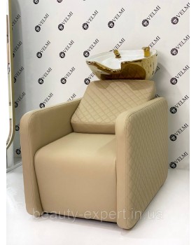 Мойка для парикмахерского зала салона красоты Polo Lux Gold VM2039 в обивке оттенка Sofitel 21-foto3