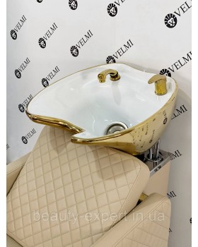 Мойка для парикмахерского зала салона красоты Polo Lux Gold VM2039 в обивке оттенка Sofitel 21-foto4
