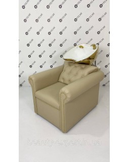 Мийка перукарська Lili Gold & White в салон краси крісло з мийкою та золотою керамікою для перукарень-foto4
