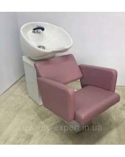 Перукарська мийка з кріслом Чип ФЛАЙ крісло-мийка в салон краси меблі для перукарень у рожевому кольорі Перукарська мийка з кріслом Чип ФЛАЙ крісло-мийка в салон краси меблі для перукарень у рожевому кольорі