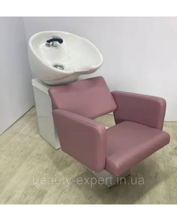 Перукарська мийка з кріслом Чип ФЛАЙ крісло-мийка в салон краси меблі для перукарень у рожевому кольорі Перукарська мийка з кріслом Чип ФЛАЙ крісло-мийка в салон краси меблі для перукарень у рожевому кольорі