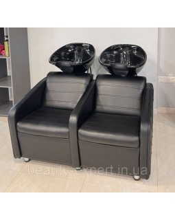 Двойная парикмахерская мойка Marlen Lux Black мойки двойные для парикмахерских салонов-foto2