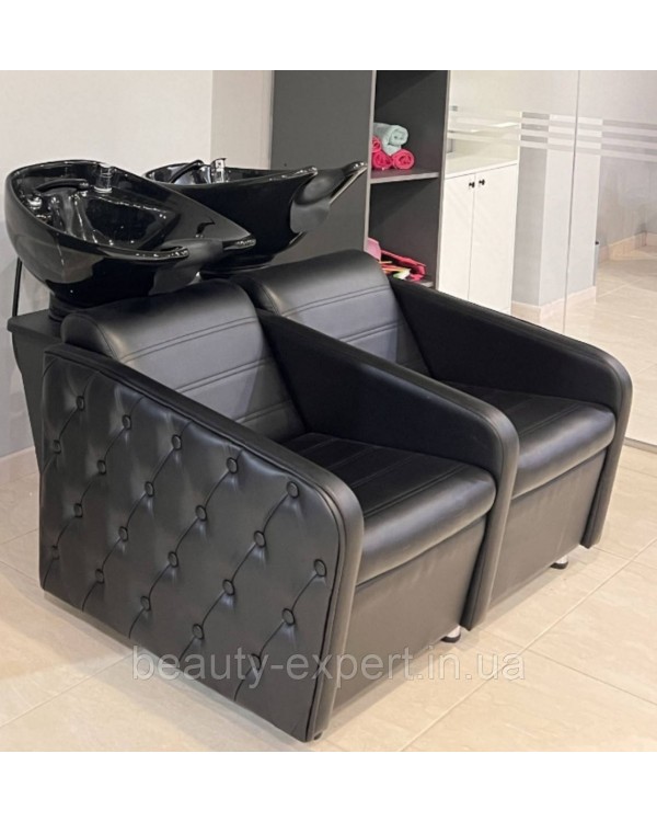 Двойная парикмахерская мойка Marlen Lux Black мойки двойные для парикмахерских салонов Двойная парикмахерская мойка Marlen Lux Black мойки двойные для парикмахерских салонов