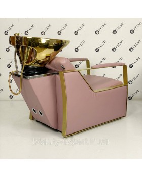 Элегантная парикмахерская мойка с креслом Bronx Lux Gold для парикмахерского зала салона красоты-foto2