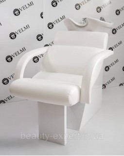 Перукарська мийка Shelley One White мийка перукарська на білій основі з кріслом VM2020 Кераміка Космо Італія-foto7
