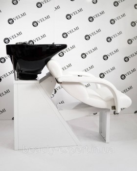 Перукарська мийка Shelley One White мийка перукарська на білій основі з кріслом VM2020 Кераміка Космо Італія-foto8
