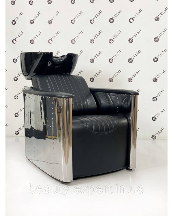 Перукарська мийка Infinity Lux Black крісло-мийка для перукарської зали VM2021*