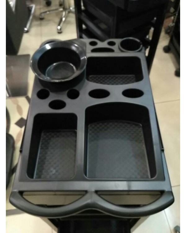 Тележка парикмахерская черная помощник для парикмахера лаборатория M-3010A Тележка парикмахерская черная помощник для парикмахера лаборатория M-3010A