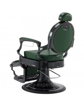 Перукарське крісло з відкидною спинкою та підголівником для Barber Shop Midnight Monarch Green-foto2