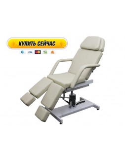 Кушетка педикюрна косметологічна (роздільні ноги) для педикюру для татуажу для нарощування вій модель 235 Белый-foto2
