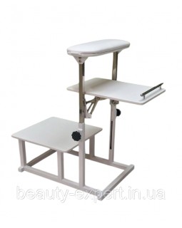 Педикюрная подставка Terto Hurd 2в1 White с регулировкой высоты и складной полочкой для вытяжки Педикюрная подставка Terto Hurd 2в1 White с регулировкой высоты и складной полочкой для вытяжки
