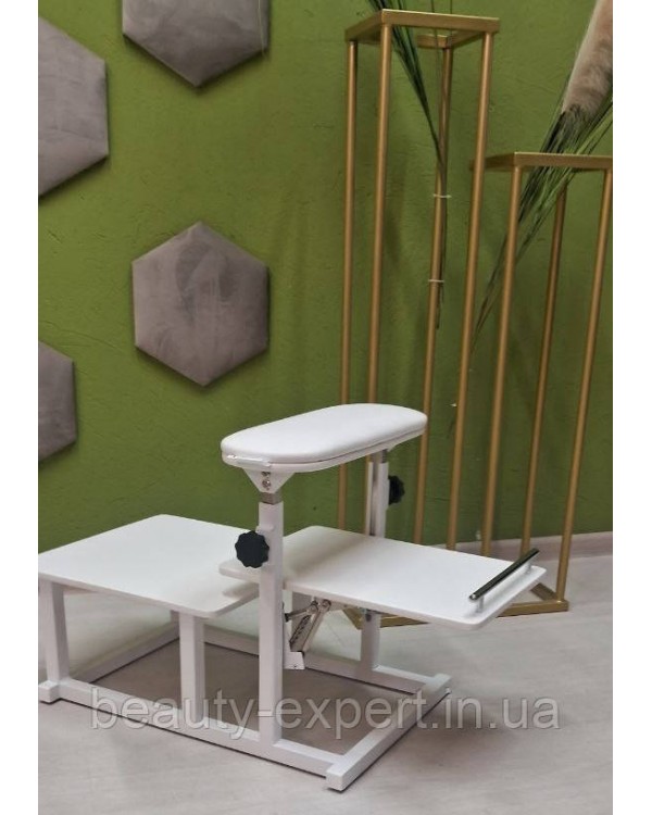 Педикюрная подставка Terto Hurd 2в1 White с регулировкой высоты и складной полочкой для вытяжки
