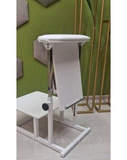Педикюрная подставка Terto Hurd 2в1 White с регулировкой высоты и складной полочкой для вытяжки-foto5