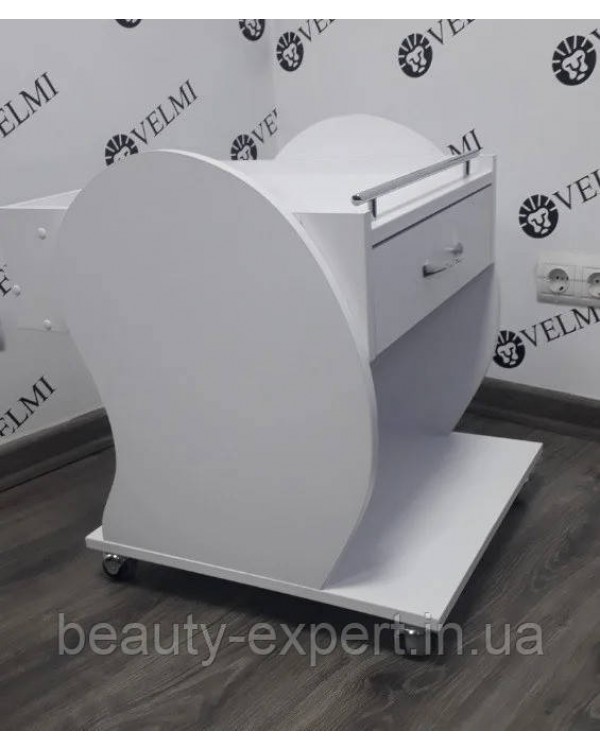 Педикюрная тумба тележка для педикюра столик подставка педикюрная выдвижной ящик полка для маникюрной вытяжки